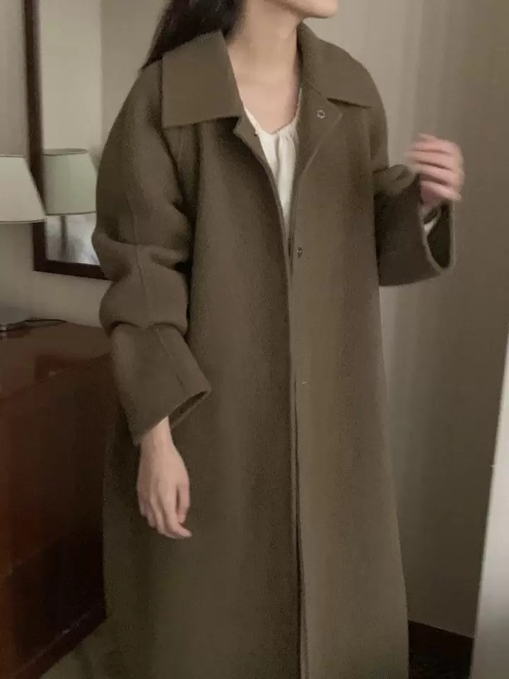 Renouveau - Korean Women Fashion - #momslook - Max Long Handmade Coat - 4