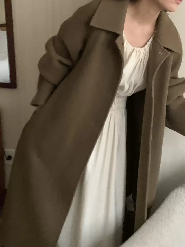 Renouveau - Korean Women Fashion - #momslook - Max Long Handmade Coat - 5