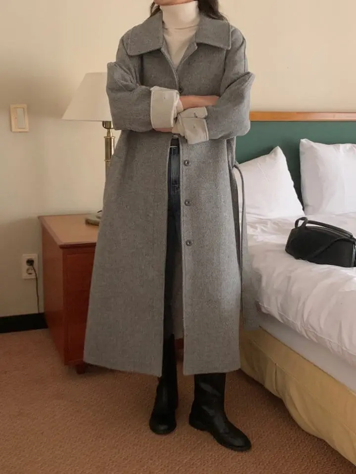 Renouveau - Korean Women Fashion - #shopsmall - Wool Herringbone Coat - 7