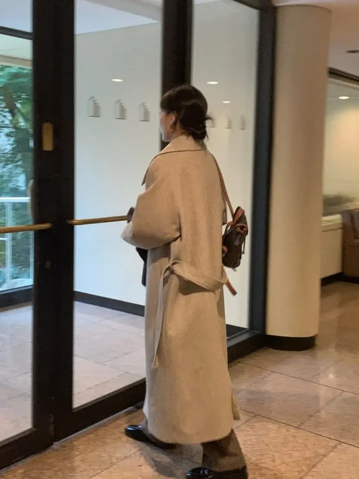 Renouveau - Korean Women Fashion - #vintagekidsstyle - Wool Herringbone Coat - 3