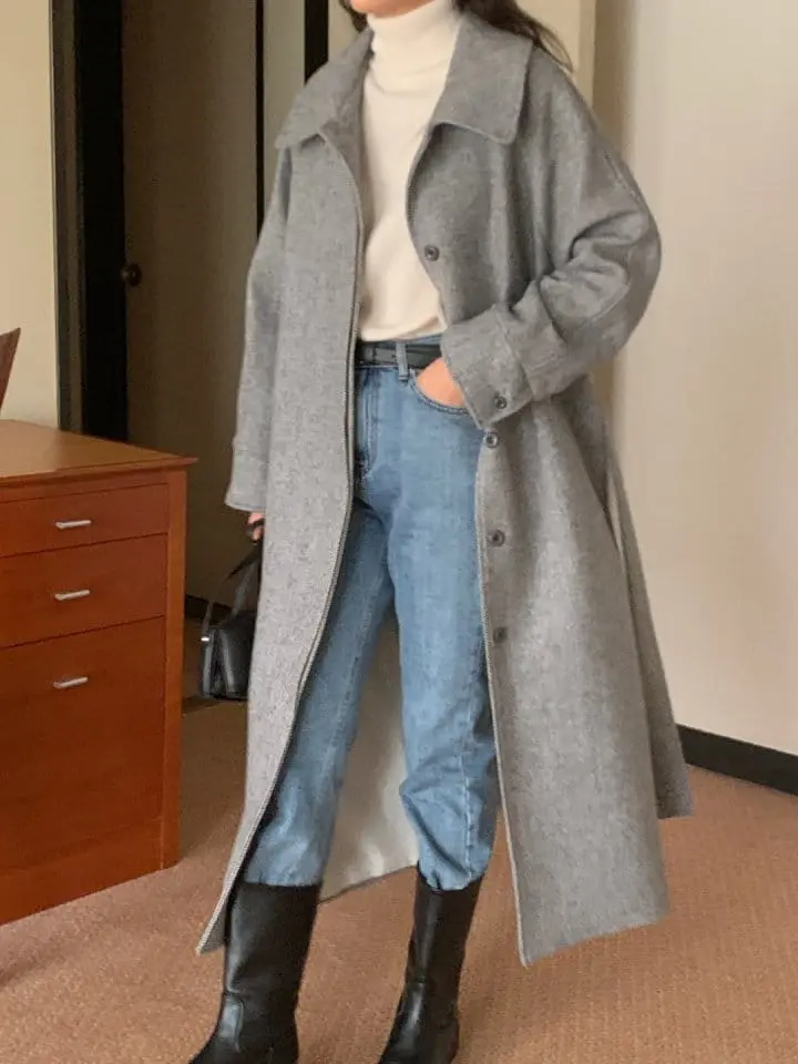 Renouveau - Korean Women Fashion - #womensfashion - Wool Herringbone Coat - 11