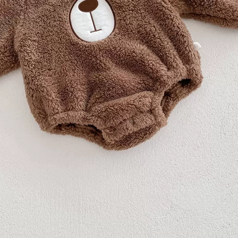 Reve Kid - Korean Baby Fashion - #babyboutique - Bebe Bear Hoody Bodysuit - 5