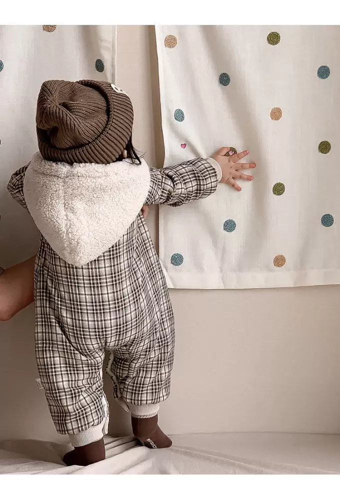 Reve Kid - Korean Baby Fashion - #babyclothing - Check Hoody Bodysuit - 3