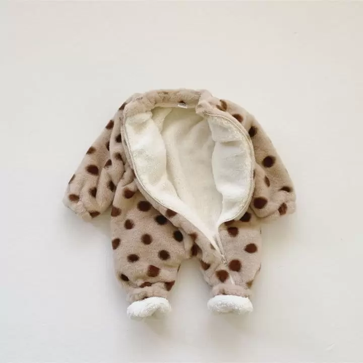 Reve Kid - Korean Baby Fashion - #babygirlfashion - Dot Fleece Bodysuit - 3