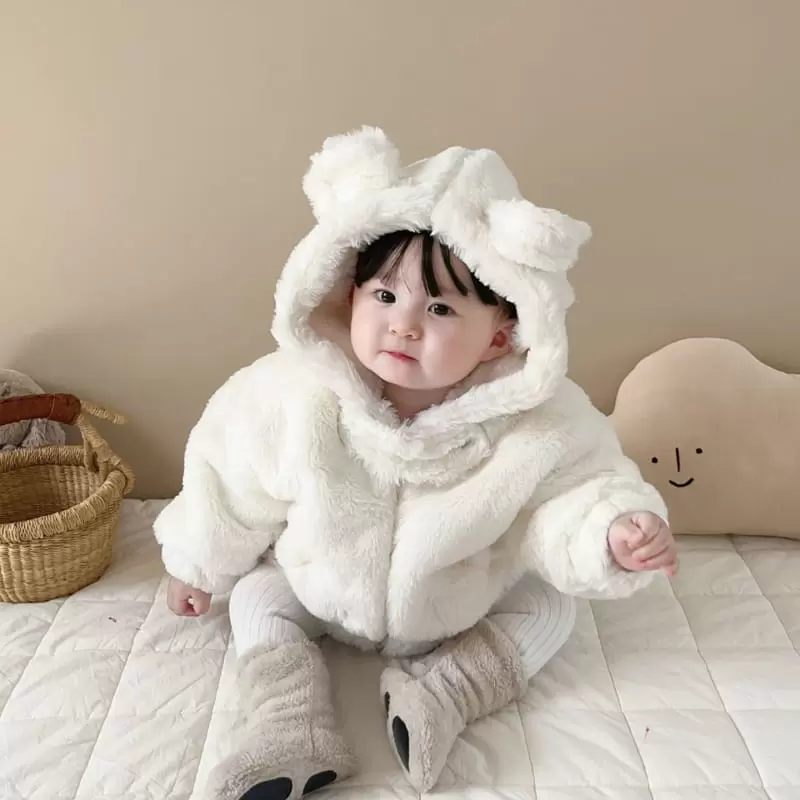 Reve Kid - Korean Baby Fashion - #babywear - Bebe Bear Mink Coat - 3