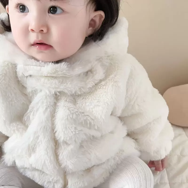 Reve Kid - Korean Baby Fashion - #babywear - Bebe Bear Mink Coat - 4