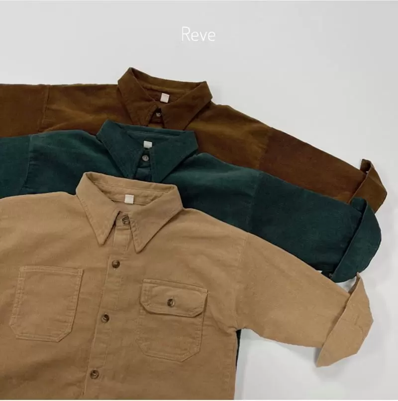 Reve Kid - Korean Children Fashion - #kidsshorts - Kid Corduroy Pocket Shirt