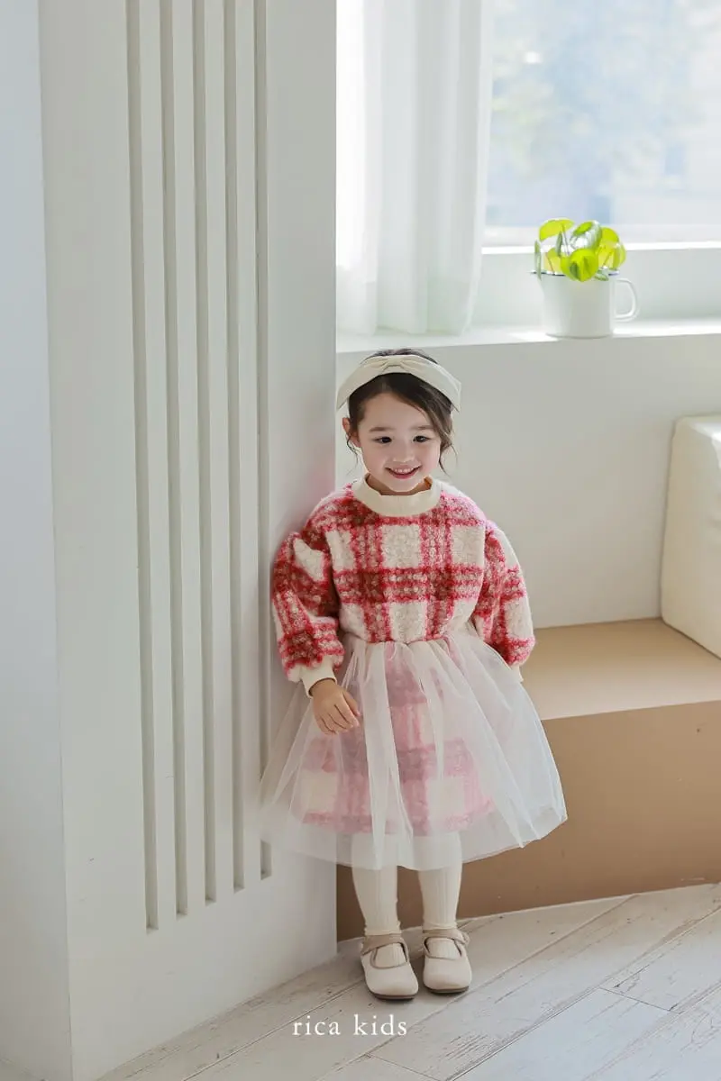 Rica - Korean Children Fashion - #Kfashion4kids - Check One-piece - 5