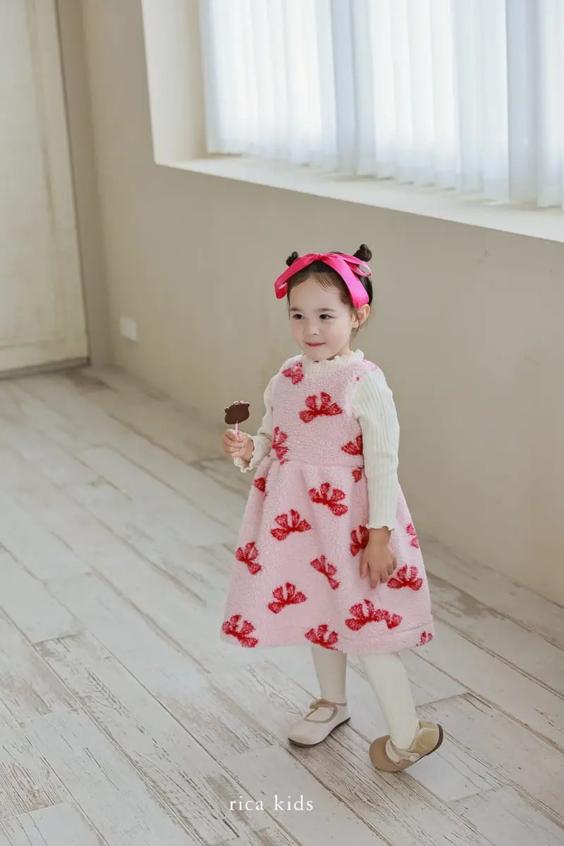 Rica - Korean Children Fashion - #kidsstore - Ribbon One-piece