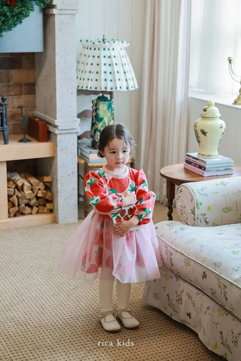 Rica - Korean Children Fashion - #kidzfashiontrend - Big Strawberry One-piece - 5