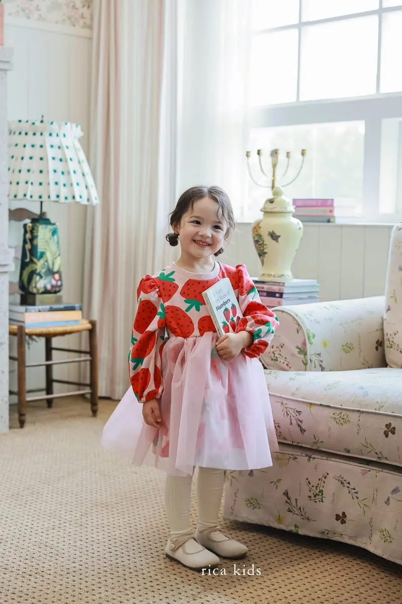Rica - Korean Children Fashion - #littlefashionista - Big Strawberry One-piece - 7