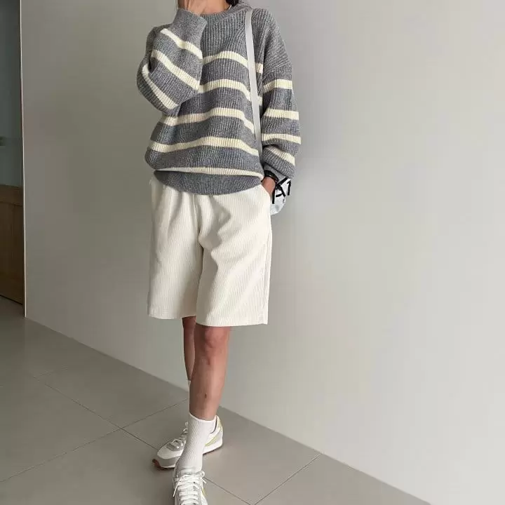 Ripple - Korean Women Fashion - #vintagekidsstyle - Bumuda Rib Pants - 4