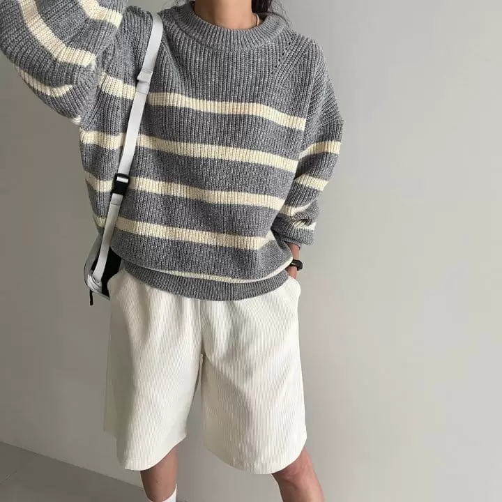 Ripple - Korean Women Fashion - #restrostyle - Bumuda Rib Pants - 5