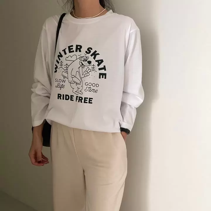 Ripple - Korean Women Fashion - #restrostyle - Bear Tee - 3