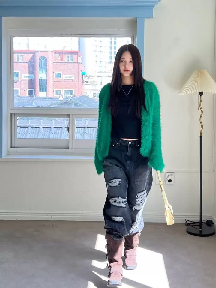 Ripple - Korean Women Fashion - #shopsmall - Puppy Black Jeans - 7