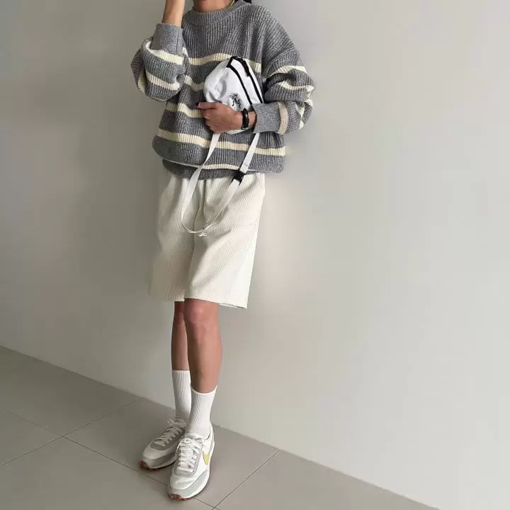 Ripple - Korean Women Fashion - #vintagekidsstyle - Bumuda Rib Pants - 3