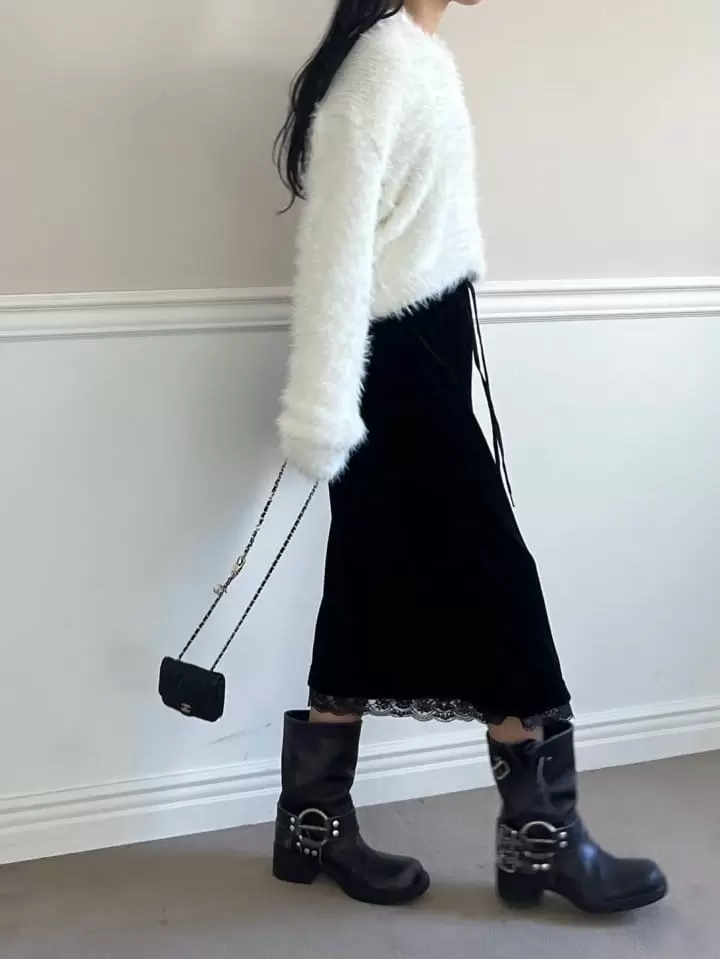 Ripple - Korean Women Fashion - #womensfashion - Velvet Skirt - 3