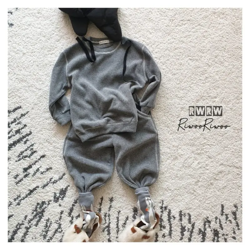 Riwoo Riwoo - Korean Junior Fashion - #childrensboutique - Latte Fleece Top Bottom Set - 2