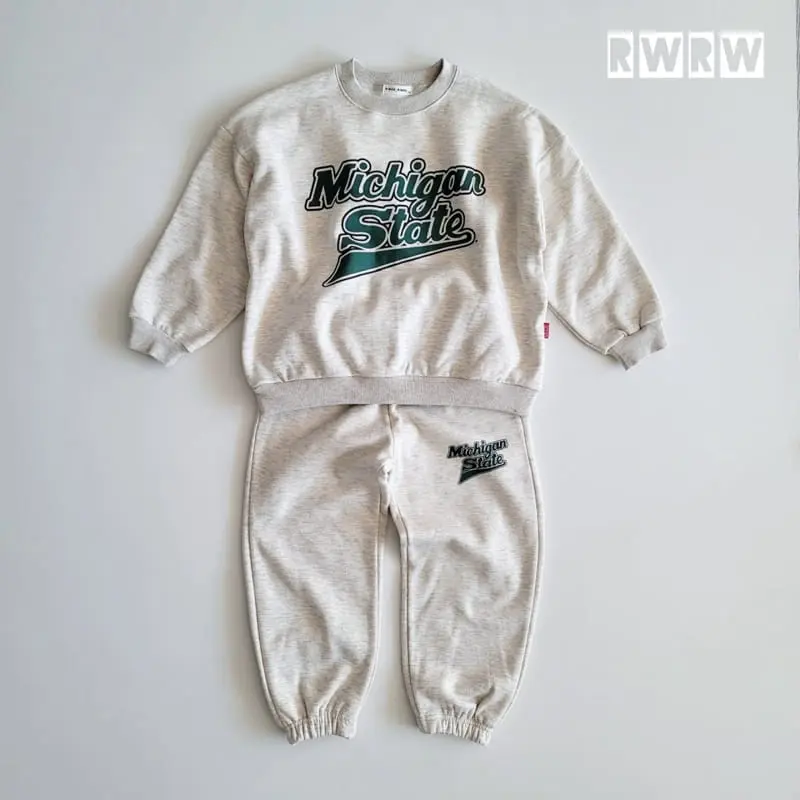 Riwoo Riwoo - Korean Junior Fashion - #kidzfashiontrend - Michigan State Top Bottom Set - 5