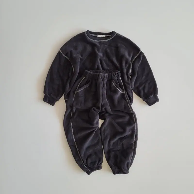 Riwoo Riwoo - Korean Junior Fashion - #littlefashionista - Latte Fleece Top Bottom Set - 10
