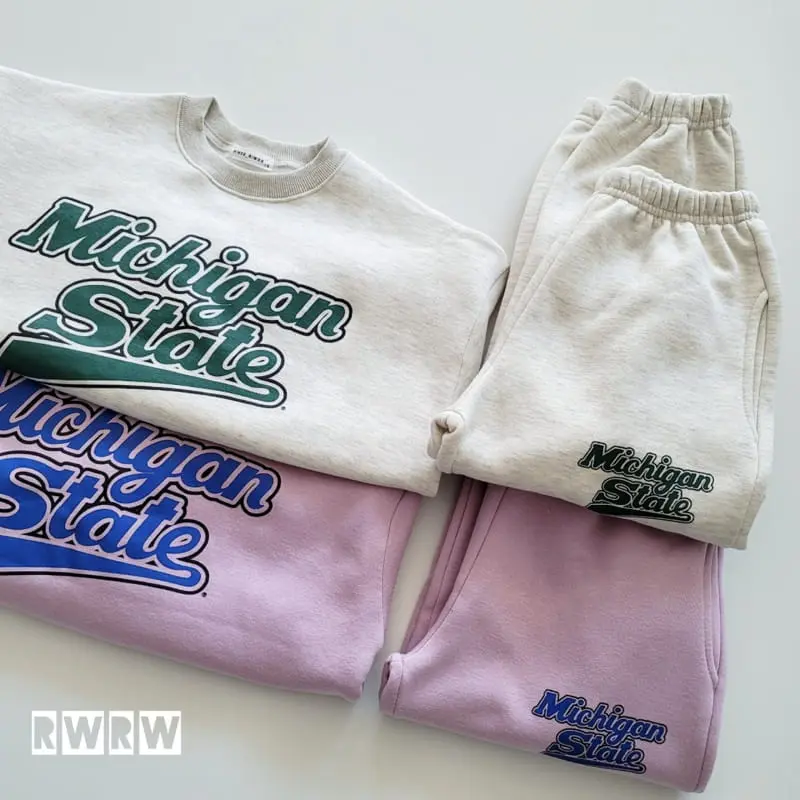 Riwoo Riwoo - Korean Junior Fashion - #todddlerfashion - Michigan State Top Bottom Set - 11