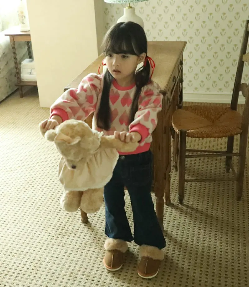 Sewing-B - Korean Children Fashion - #Kfashion4kids - Heart Knit Sweatshirt - 2