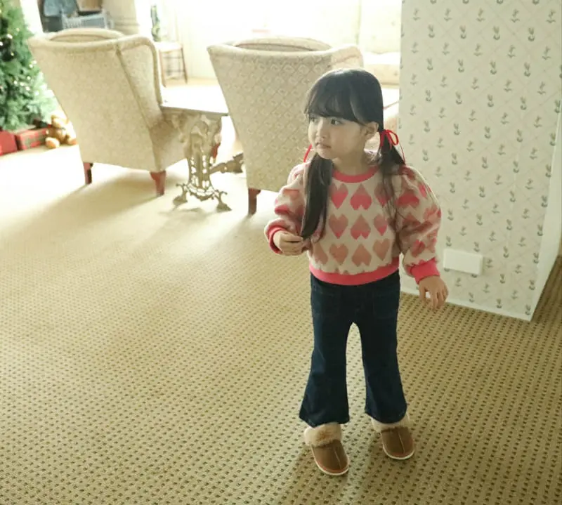 Sewing-B - Korean Children Fashion - #kidzfashiontrend - Heart Knit Sweatshirt