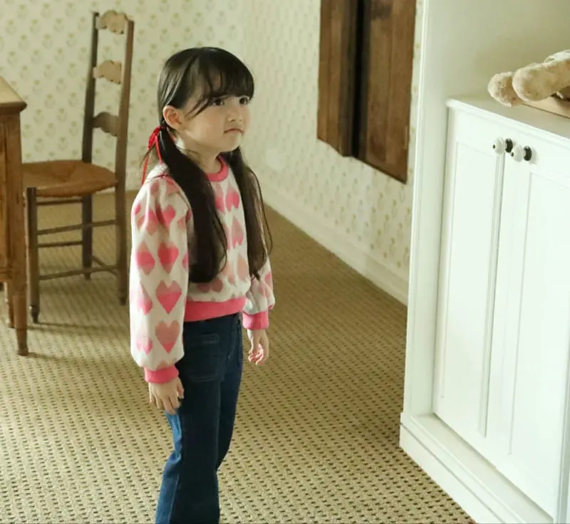 Sewing-B - Korean Children Fashion - #prettylittlegirls - Heart Knit Sweatshirt - 6