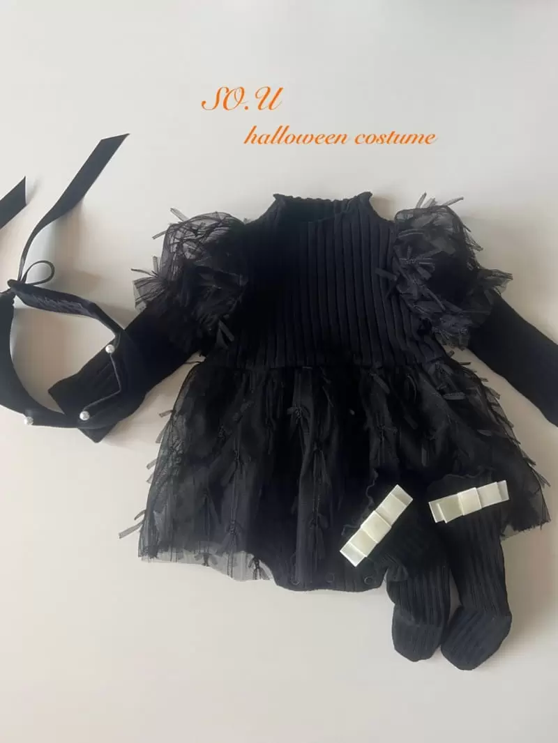 So U - Korean Baby Fashion - #onlinebabyshop - Ribbon Mesh Puff Bodysuit - 8