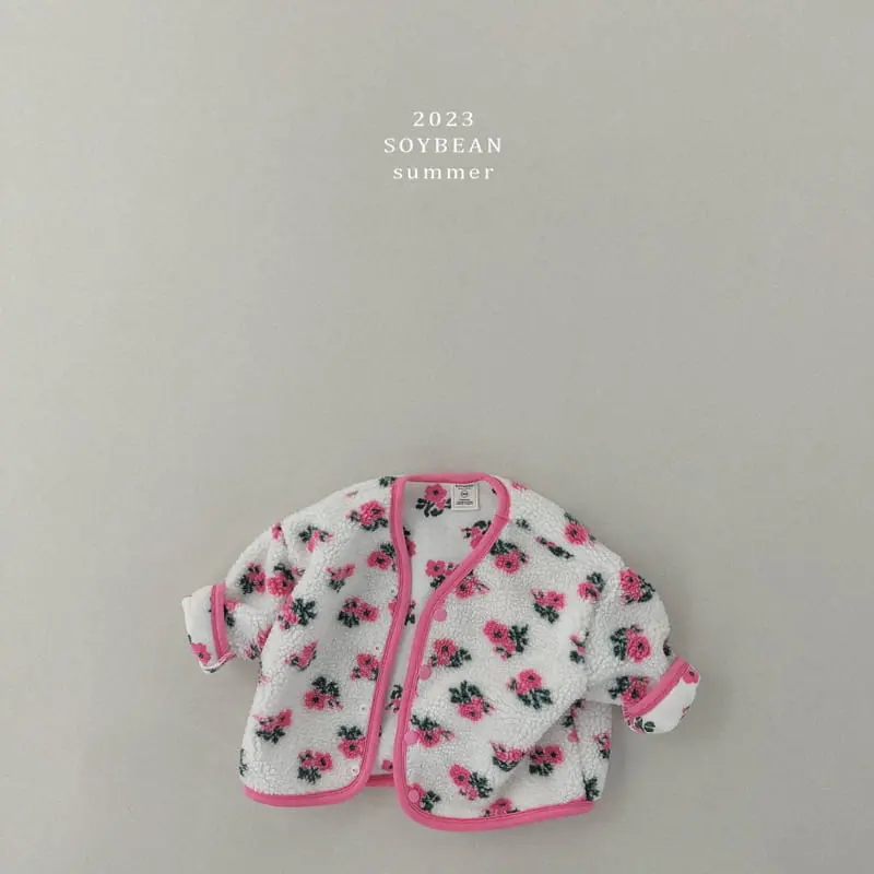 Soybean - Korean Children Fashion - #Kfashion4kids - Fleece Winter Flower Jacket - 8