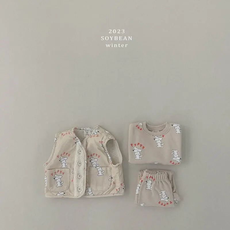 Soybean - Korean Children Fashion - #childofig - Fleece Rib Puppy Vest - 10