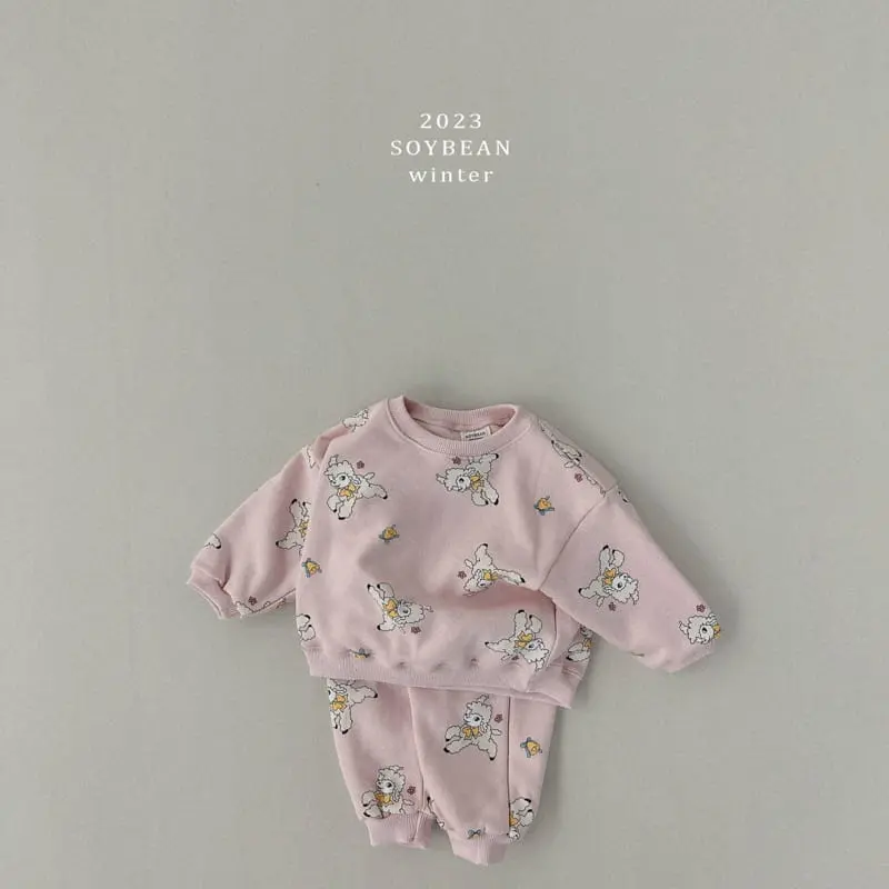 Soybean - Korean Children Fashion - #childofig - Fleece Baby Top Bottom Set - 3