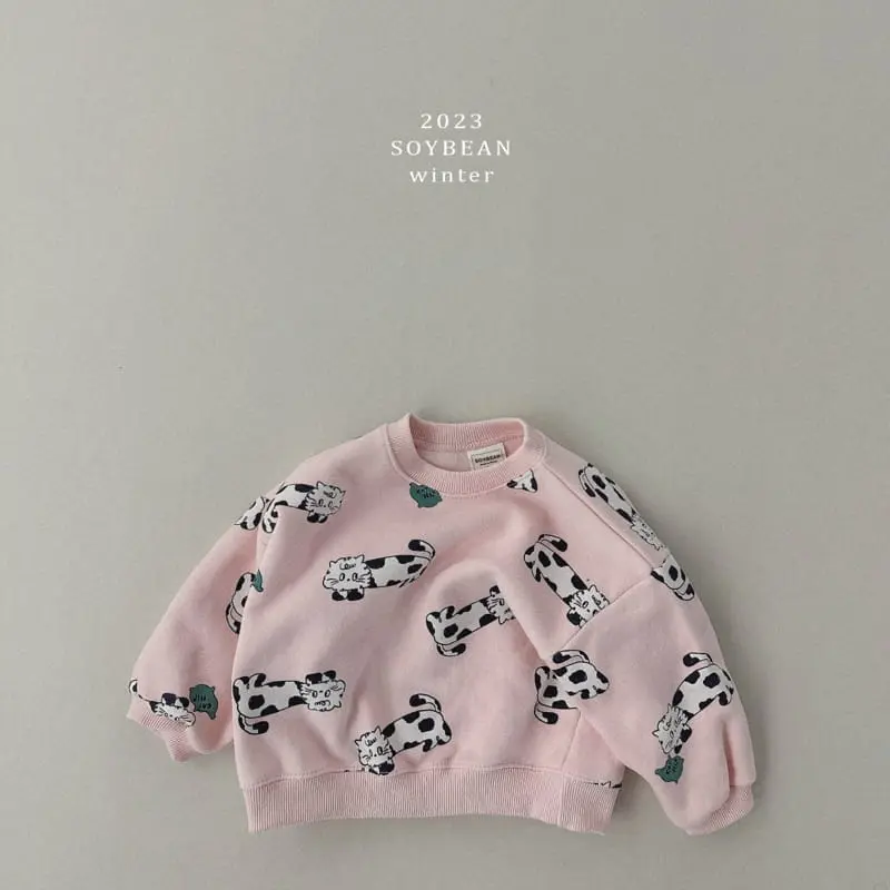 Soybean - Korean Children Fashion - #childofig - Fleece Kitty Top Bottom Set - 10