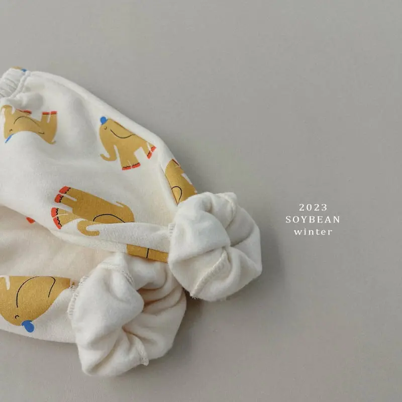 Soybean - Korean Children Fashion - #childofig - Fleece Elephant Top Bottom Set - 9