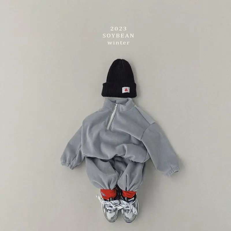 Soybean - Korean Children Fashion - #designkidswear - M Half Zip-up Top Bottom Set - 3
