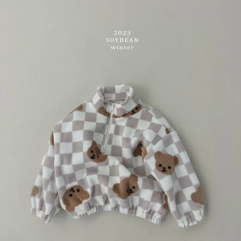 Soybean - Korean Children Fashion - #designkidswear - Bear Fleece Top Bottom Set - 10