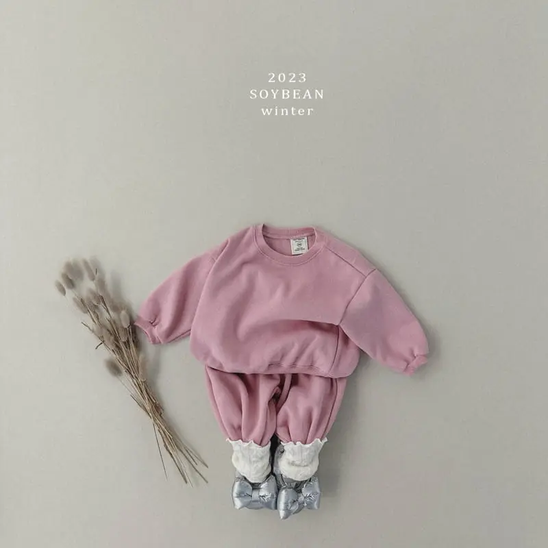 Soybean - Korean Children Fashion - #designkidswear - Fleece Rolly Pop Top Bottom Set - 2
