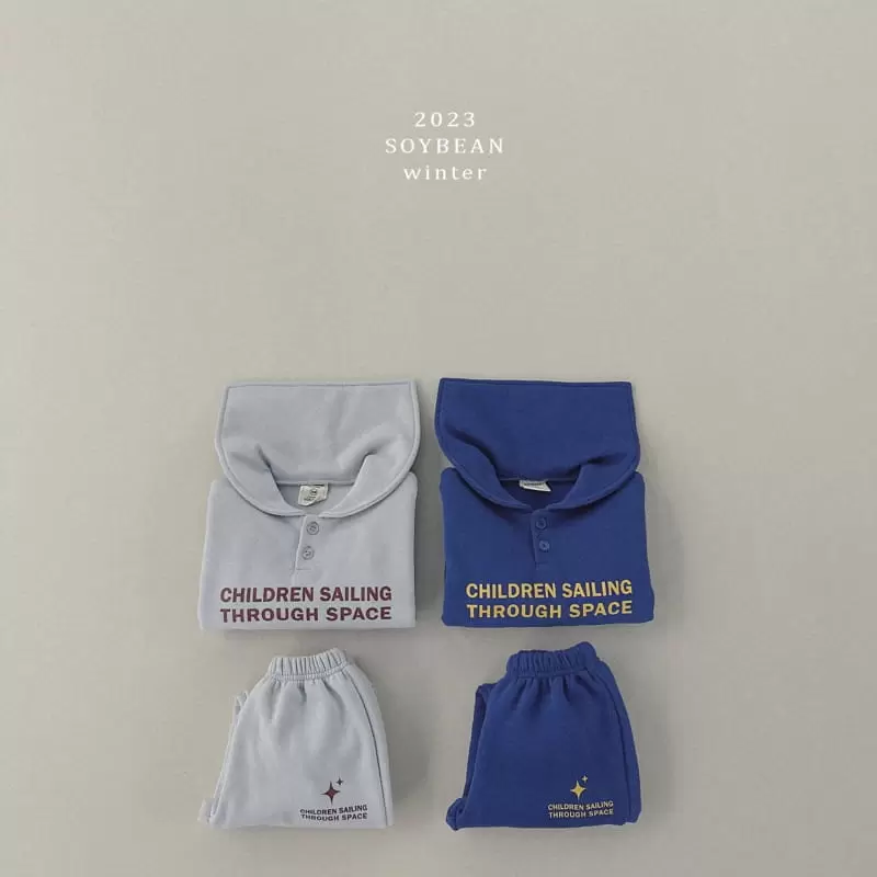 Soybean - Korean Children Fashion - #discoveringself - Fleece Sailor Top Bottom Set - 5