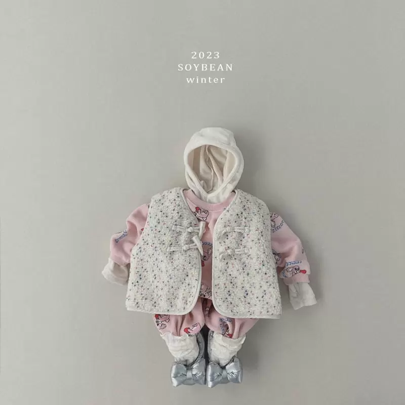 Soybean - Korean Children Fashion - #designkidswear - Fleece Love Bunny Top Bottom Set - 4