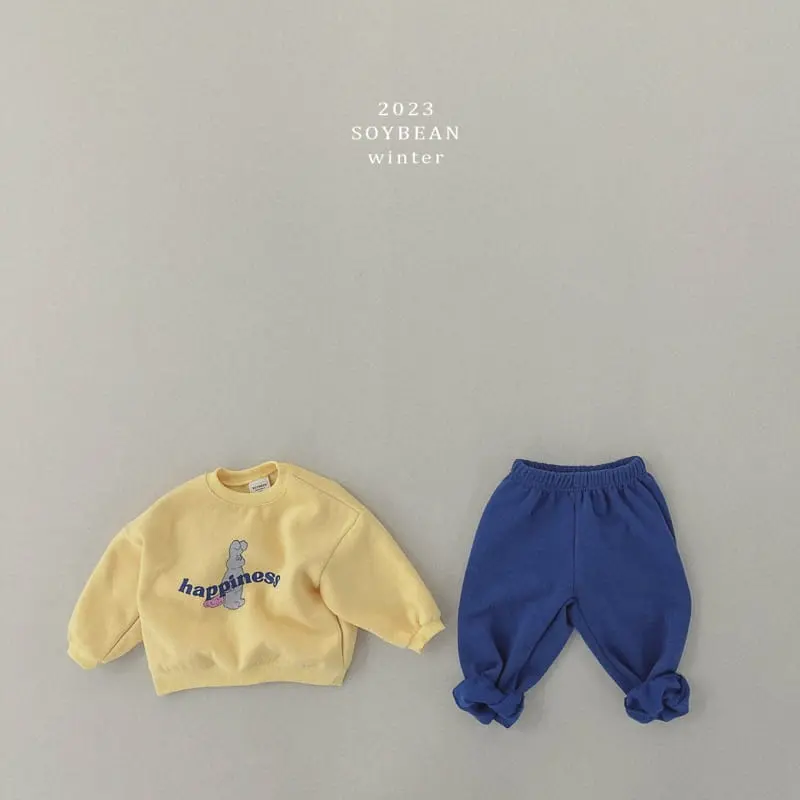 Soybean - Korean Children Fashion - #fashionkids - Fleece Happiness Top Bottom Set - 6