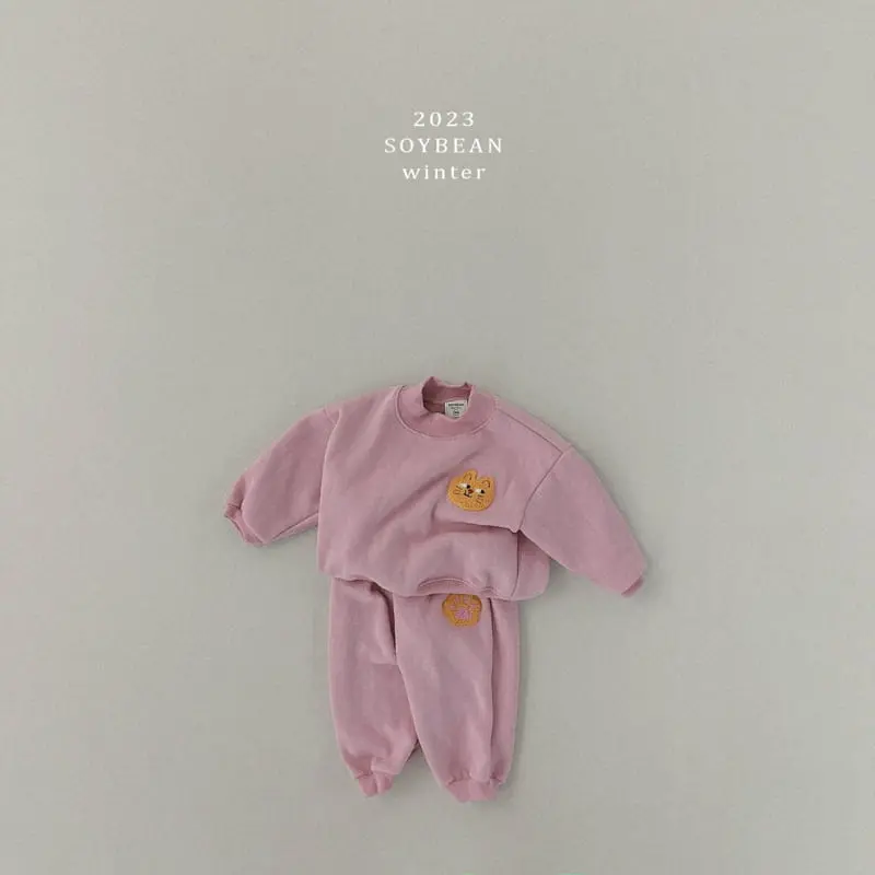 Soybean - Korean Children Fashion - #fashionkids - Fleece Kitty Yop Bottom Set - 4