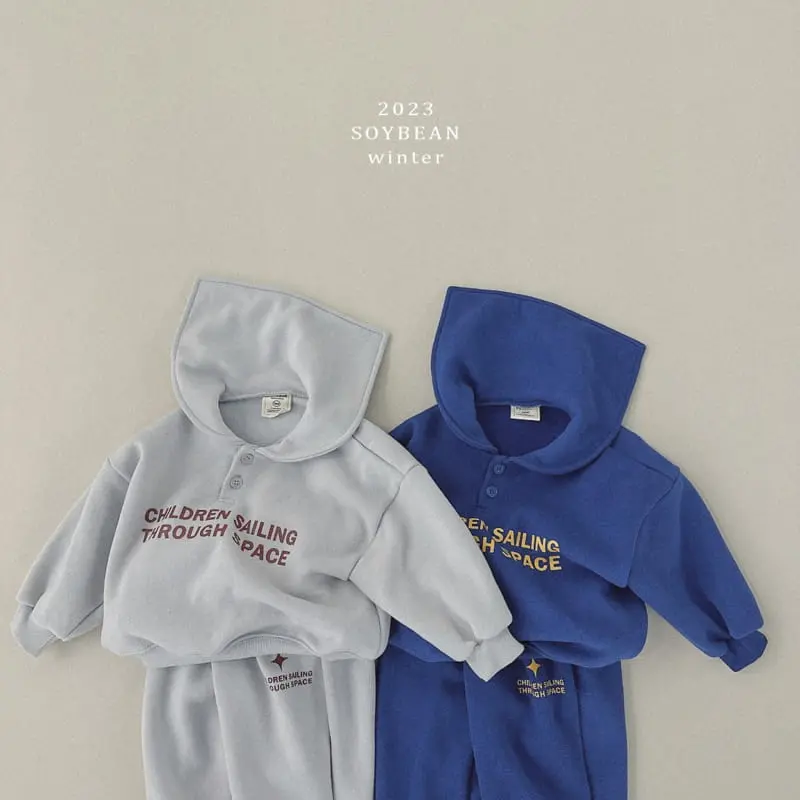 Soybean - Korean Children Fashion - #kidsstore - Fleece Sailor Top Bottom Set - 8