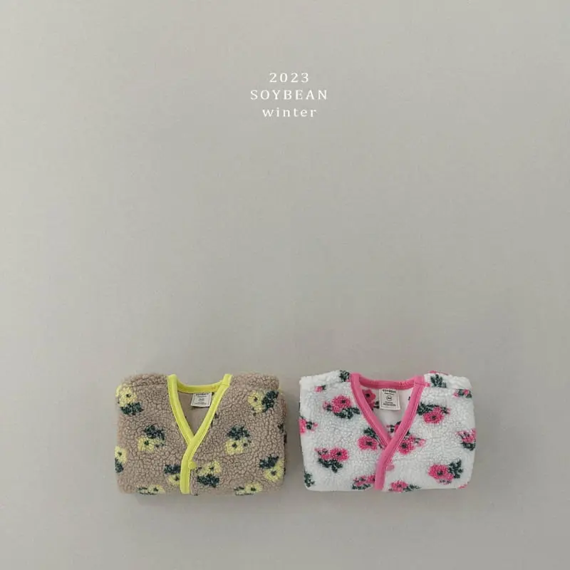 Soybean - Korean Children Fashion - #kidsstore - Fleece Winter Flower Jacket - 6
