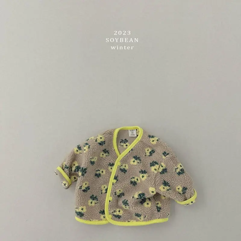Soybean - Korean Children Fashion - #kidzfashiontrend - Fleece Winter Flower Jacket - 7