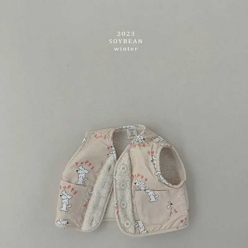 Soybean - Korean Children Fashion - #littlefashionista - Fleece Rib Puppy Vest - 3