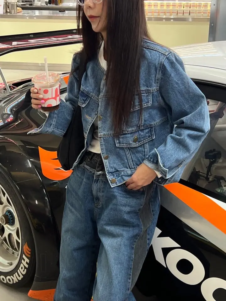 Sunder Market - Korean Women Fashion - #momslook - Swing Denim Jacket