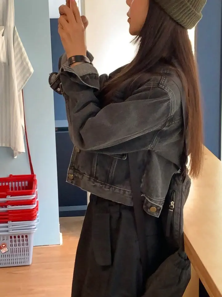 Sunder Market - Korean Women Fashion - #momslook - Swing Denim Jacket - 12