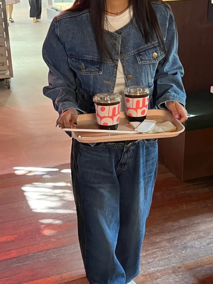 Sunder Market - Korean Women Fashion - #momslook - Swing Denim Jacket - 5