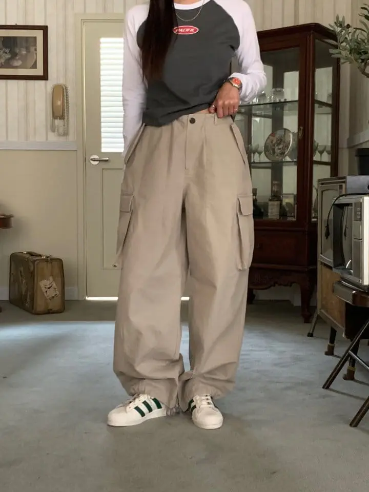Sunder Market - Korean Women Fashion - #momslook - Twill Cargo Pants