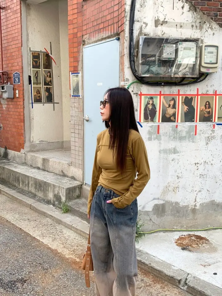 Sunder Market - Korean Women Fashion - #momslook - Slit Modal Tee - 10